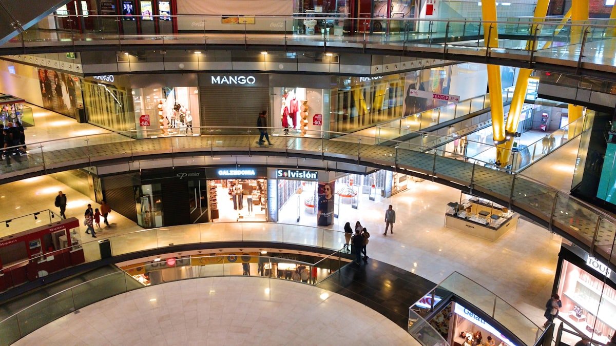 Inside a cool, modern shopping mall, an indoor escape from the Ajman heat