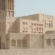 A traditional building with a wind tower, an example of heritage Arabian architecture